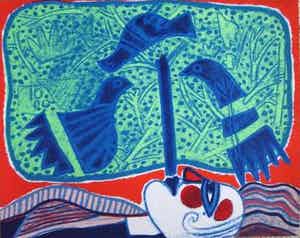 Corneille - L'arbre à l'oiseaux II verkocht voor € 225!