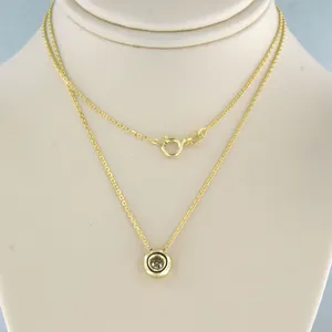 14k gouden collier met solitair hanger bezet briljant geslepen diamant kopen? Bied vanaf 260!