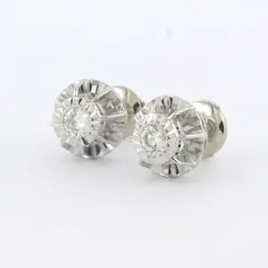 18k wit gouden oorbellen bezet met briljant geslepen diamant 0.40ct- F/G - VS/SI kopen? Bied vanaf 500!