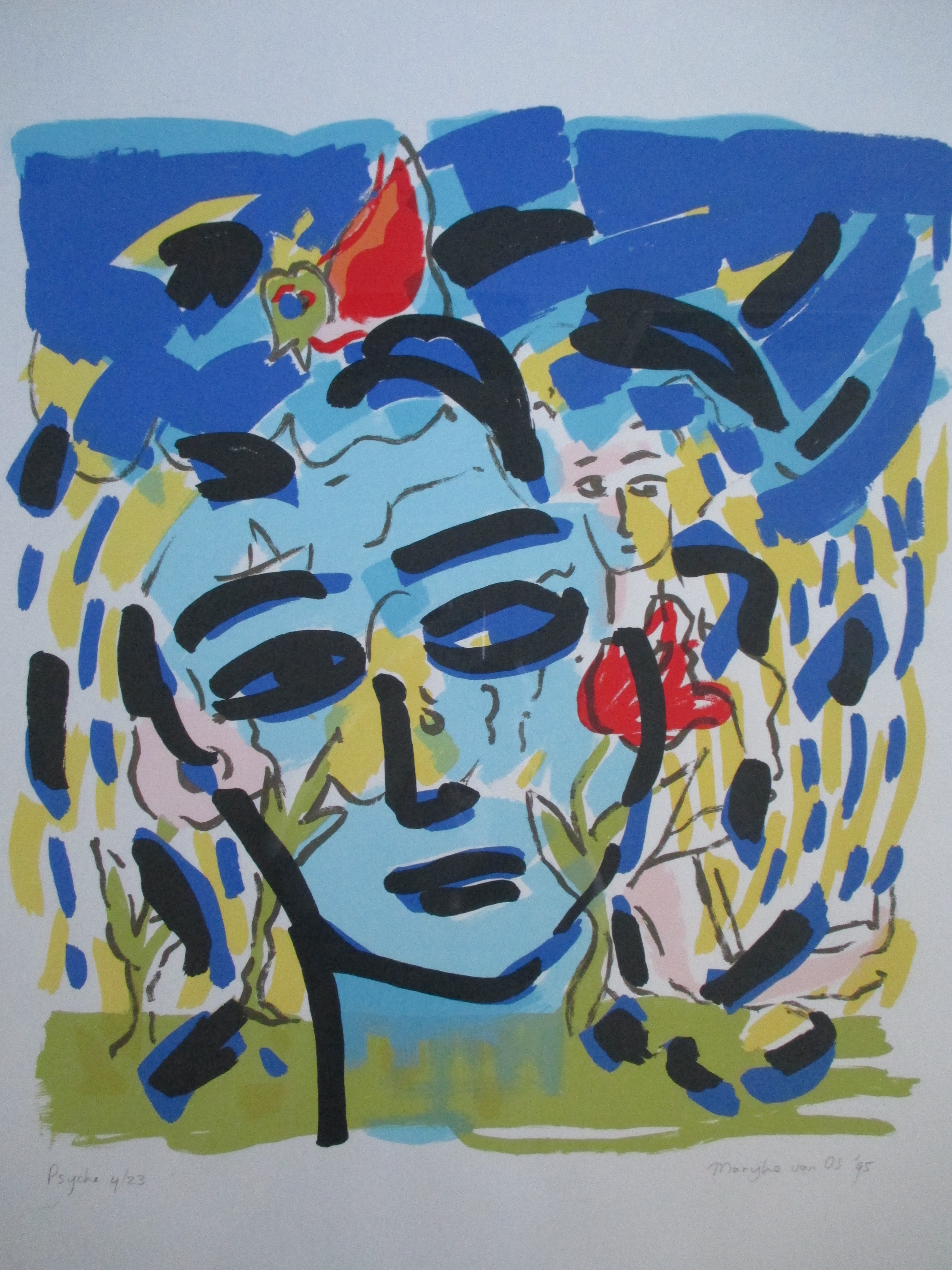 Marijke van Os - Grote ingelijste zeefdruk "Psyche" kopen? Bied vanaf 60!