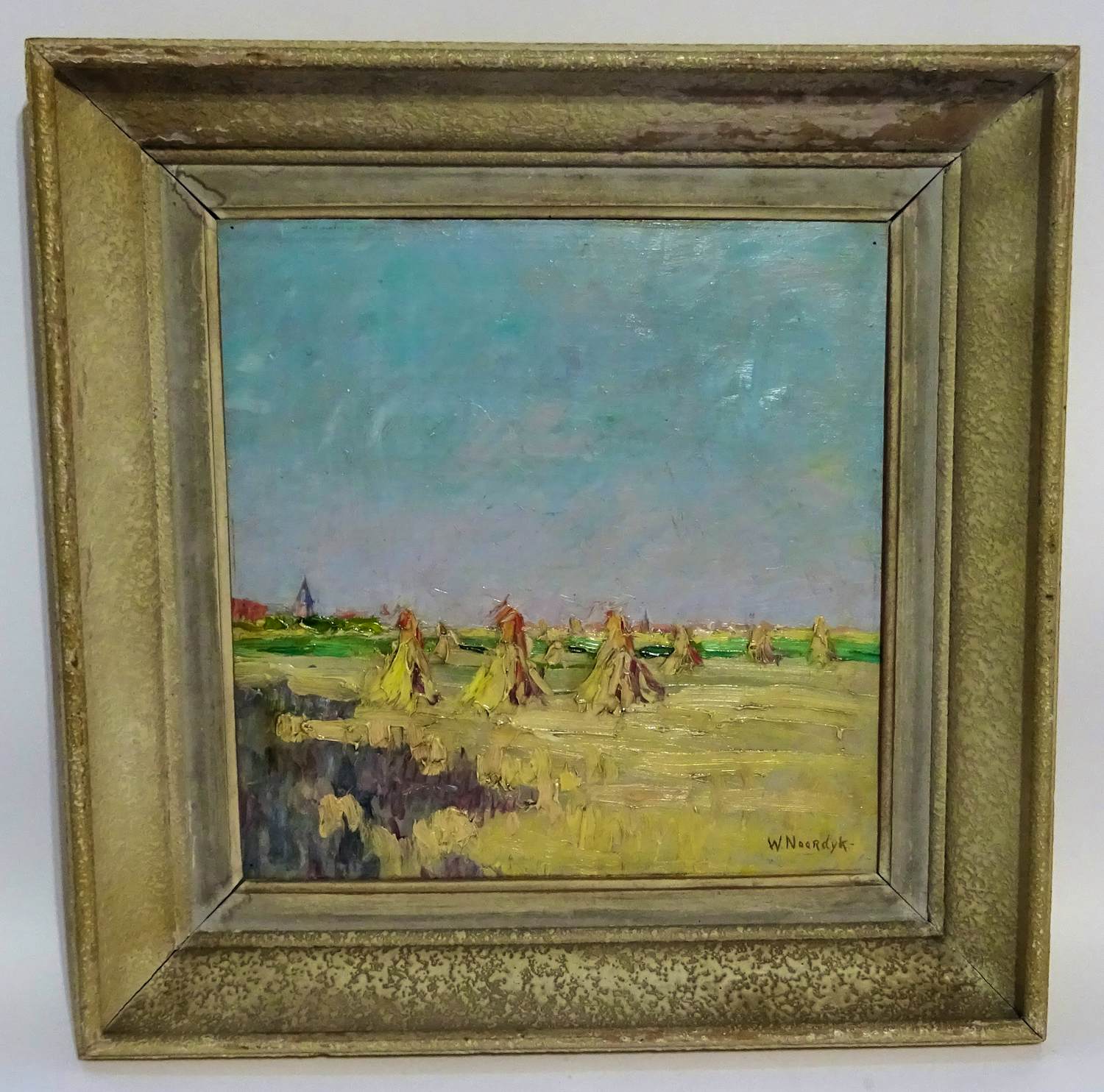 Willem Frederik Noordijk - Landschap met korenschoven kopen? Bied vanaf 100!