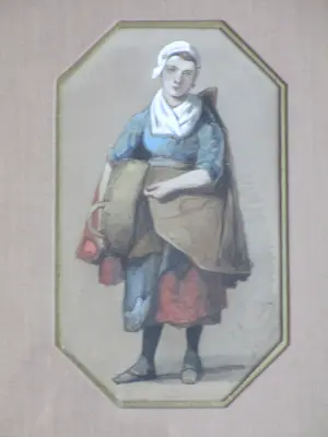 AcheterJan Gerard Smits - Portret van een Vissersvrouw - Gemengde techniek? Enchérissez de 180!