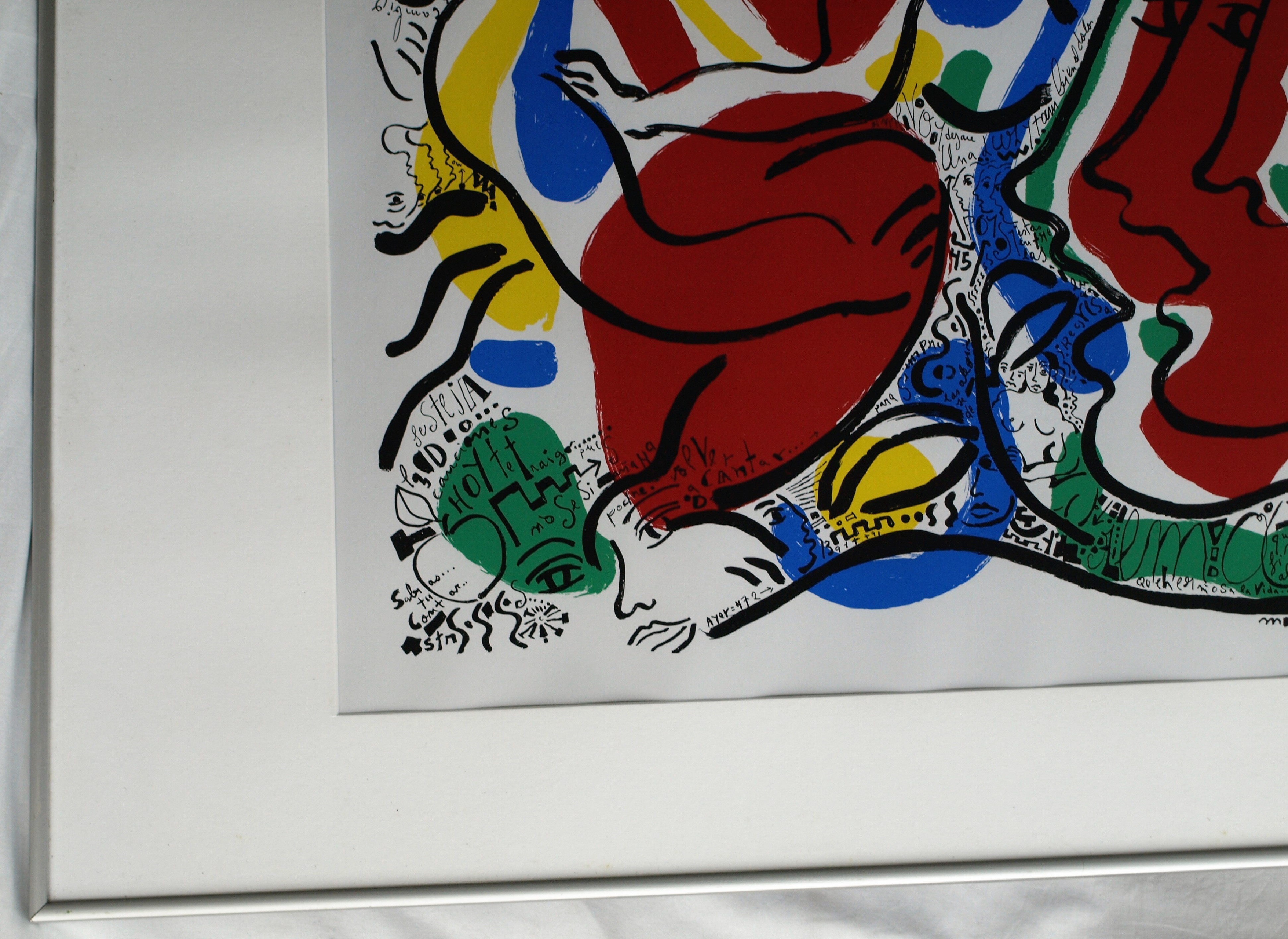 Niet of onleesbaar gesigneerd - Zeefdruk , Zonder titel - gesigneerd & ingelijst - GROOT kopen? Bied vanaf 1!