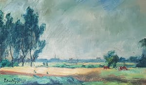 Piet van Wijngaerdt - Landschap van Brabant, olie op doek, gesigneerd en verso kopen? Bied vanaf 199!