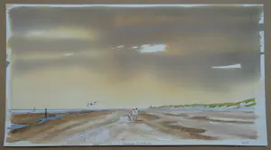 Franklin Meijer - Strand - Vuurtoren de Cocksdorp met wandelaars kopen? Bied vanaf 45!