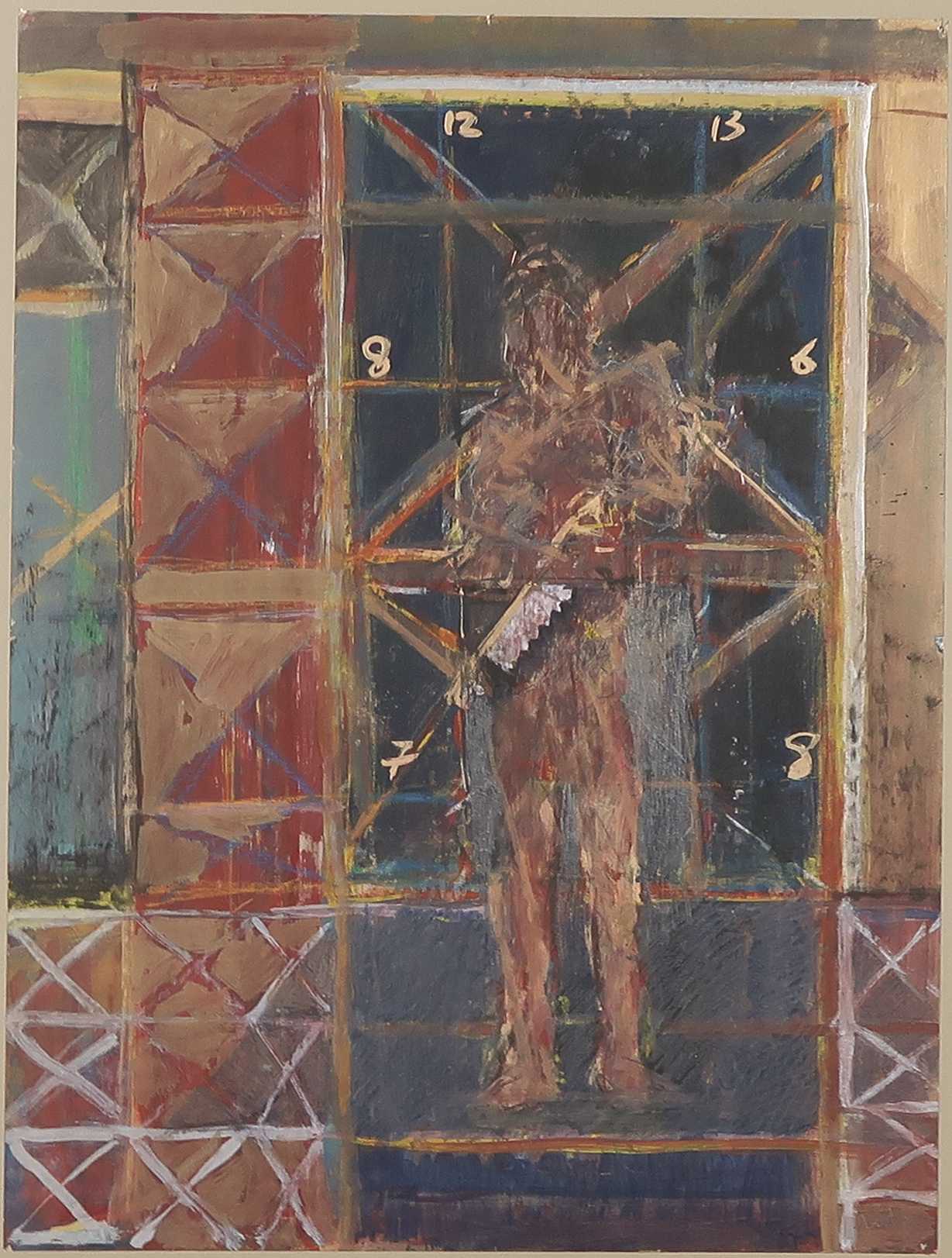 Bert van Zelm - Gemengde techniek op papier, De Timmerman - Ingelijst kopen? Bied vanaf 1!