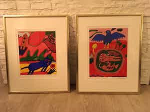 Corneille - 2 STUKS “Le chat bleu” Huit chats 4 /“oiseau bleu” Huit chats 1 verkocht voor € 299!