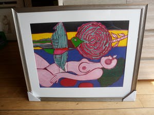 Corneille - Litho, Titel, Nu a la Rose . nieuw ingelijst kopen? Bied vanaf 325!