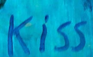 Kiss Riemvis - Olieverf op board, z.t. Ogen kopen? Bied vanaf 10!