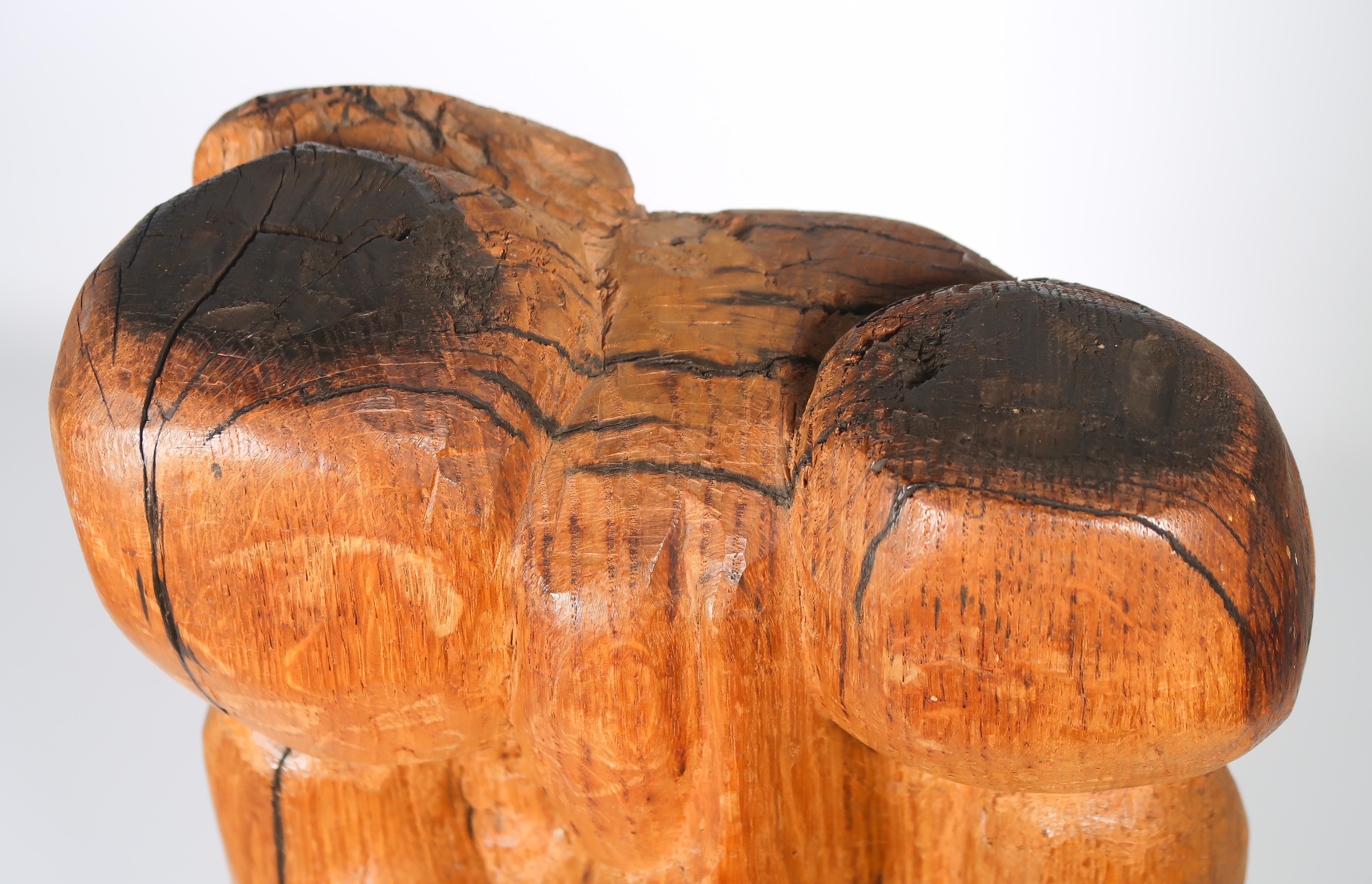 Niet of onleesbaar gesigneerd - Houten sculptuur, Tweeling kopen? Bied vanaf 1!