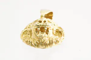 134 - Mooi gedetailleerde 18 Krt geel-gouden Leeuwenkop hanger kopen? Bied vanaf 310!