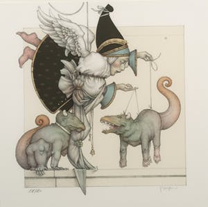 Michael Parkes - Litho, The Puppet Collector - Ingelijst kopen? Bied vanaf 300!