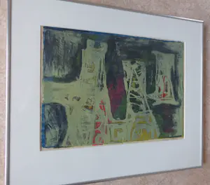 Daniel den Dikkenboer - ABSTRACTIE / KLEURZEEFDRUK / 50x60cm / KADER / SIG kopen? Bied vanaf 35!