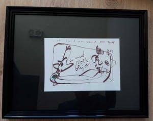 Herman Brood - tekening, Zuid moet blijven, ingelijst kopen? Bied vanaf 170!