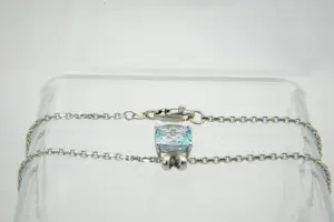 35- Chique 14Kt wit-gouden "Jarrèl Italy" set sieraden met aquamarijnen kopen? Bied vanaf 920!