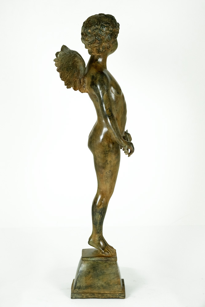Pierre Chenet - Bronzen sculptuur van engel met boog (cupido) kopen? Bied vanaf 349!