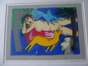 Corneille - Zeefdruk, titel, "Scene Champetre". kopen? Bied vanaf 225!