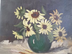 Robert De Man - Prachtig stilleven met margrieten in vaas kopen? Bied vanaf 5!