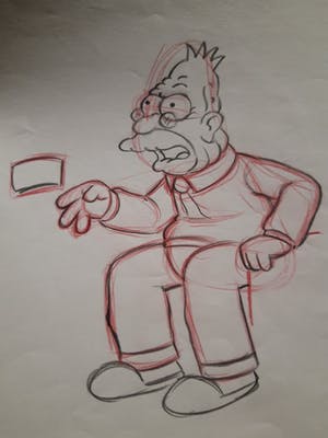 Matt Groening - originele productie tekening, The Simpsons, Abraham Grandpa Simpson kopen? Bied vanaf 60!