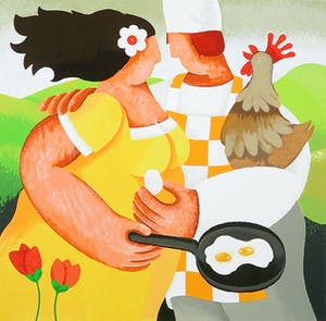 Yvonne Zomerdijk - Zeefdruk, Kakelvers kopen? Bied vanaf 1!