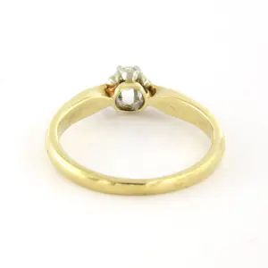 14k bicolour gouden solitair ring met briljant geslepen diamant tot. 0.10ct kopen? Bied vanaf 210!