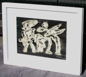 Jan Elburg - Ingelijste inkttekening: 'Figurengroep' - 1958 kopen? Bied vanaf 375!