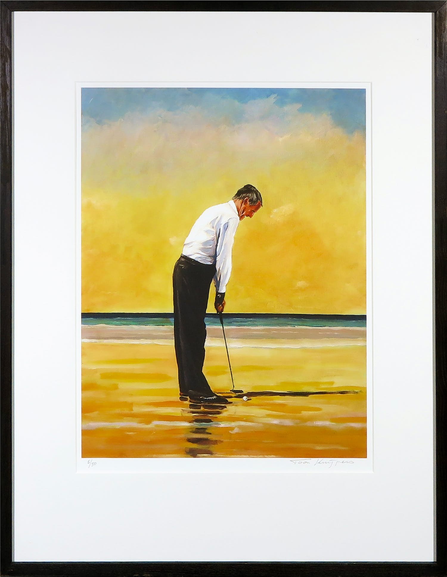 Toon Kuijpers - Giclée, Beach golf - Ingelijst kopen? Bied vanaf 40!