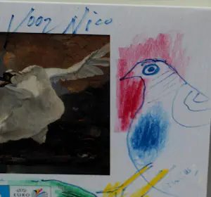 Corneille - Ingelijste gemengde techniek: KLM official Airline of EURO 2000 (nette lijst) kopen? Bied vanaf 895!