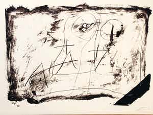 Antoni Tapies - zonder titel - met lijst verkocht voor € 495!