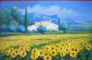 Niet of onleesbaar gesigneerd - Zonnebloemen verkocht voor € 10!