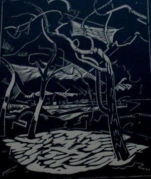 Herman Bieling - Houtsnede: Voor Kees van Herman - Renkum - 1921 kopen? Bied vanaf 55!