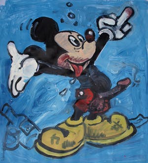 Peter Klashorst - Acrylverf op doek , “Mickey Muis” – GROOT - 119 x 110 cm - 2018 kopen? Bied vanaf 300!