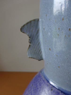 Ed Meissenberg - gesigneerd unica vaas van steengoed met oa stroomglazuur kopen? Bied vanaf 95!