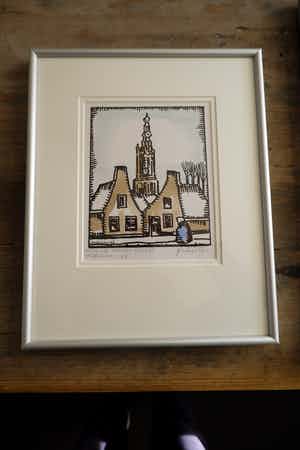 Toon Tieland - Litho - zalig kerstfeest gezond 1996 verkocht voor € 50!