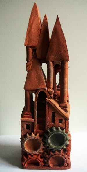 Arie J. Bouter - Toren chamotte klei -1999- kopen? Bied vanaf 80!