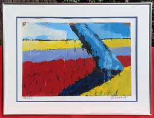 Jan Cremer - Blue Tree, zeefdruk (mooi ingelijst) kopen? Bied vanaf 275!