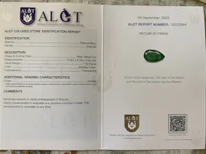 ALGT-gecertificeerde 1,51 karaat natuurlijke Zambia smaragd steen kopen? Bied vanaf 300!