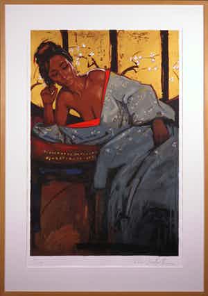 Nico Vrielink - Zeefdruk, Jeane I - Ingelijst (Groot) verkocht voor € 50!