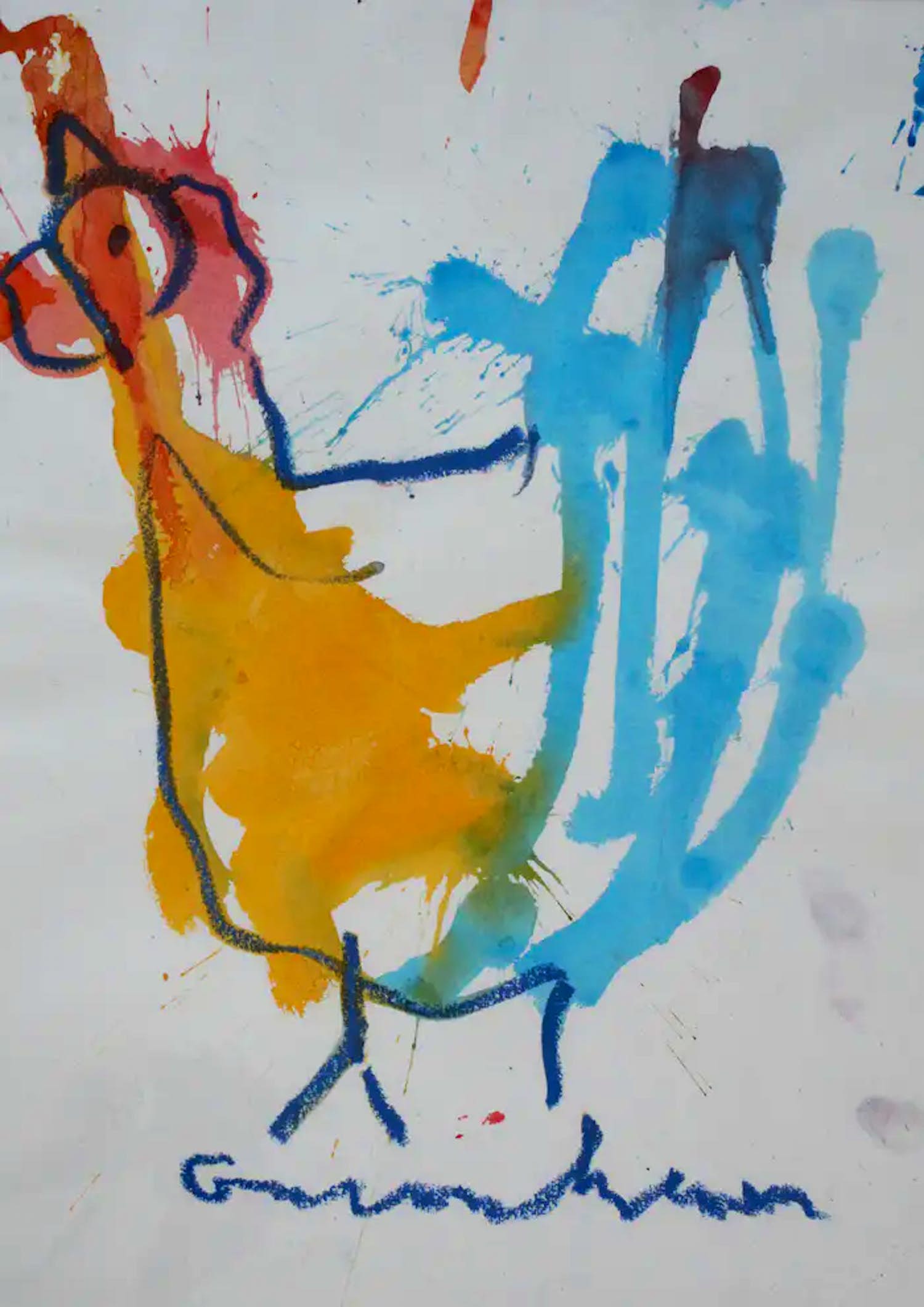 Anton Heyboer - Ingelijste aquarel: Kip verkocht voor € 199!