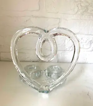 Kosta Boda - Kosta Boda hartvormige kaars houder – Zweeds design glas – Art Glass kopen? Bied vanaf 30!