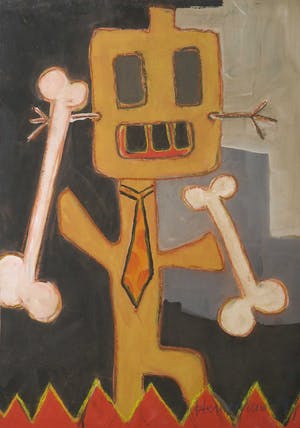 Niet of onleesbaar gesigneerd - Gouache en krijttekening, Zonder titel kopen? Bied vanaf 1!