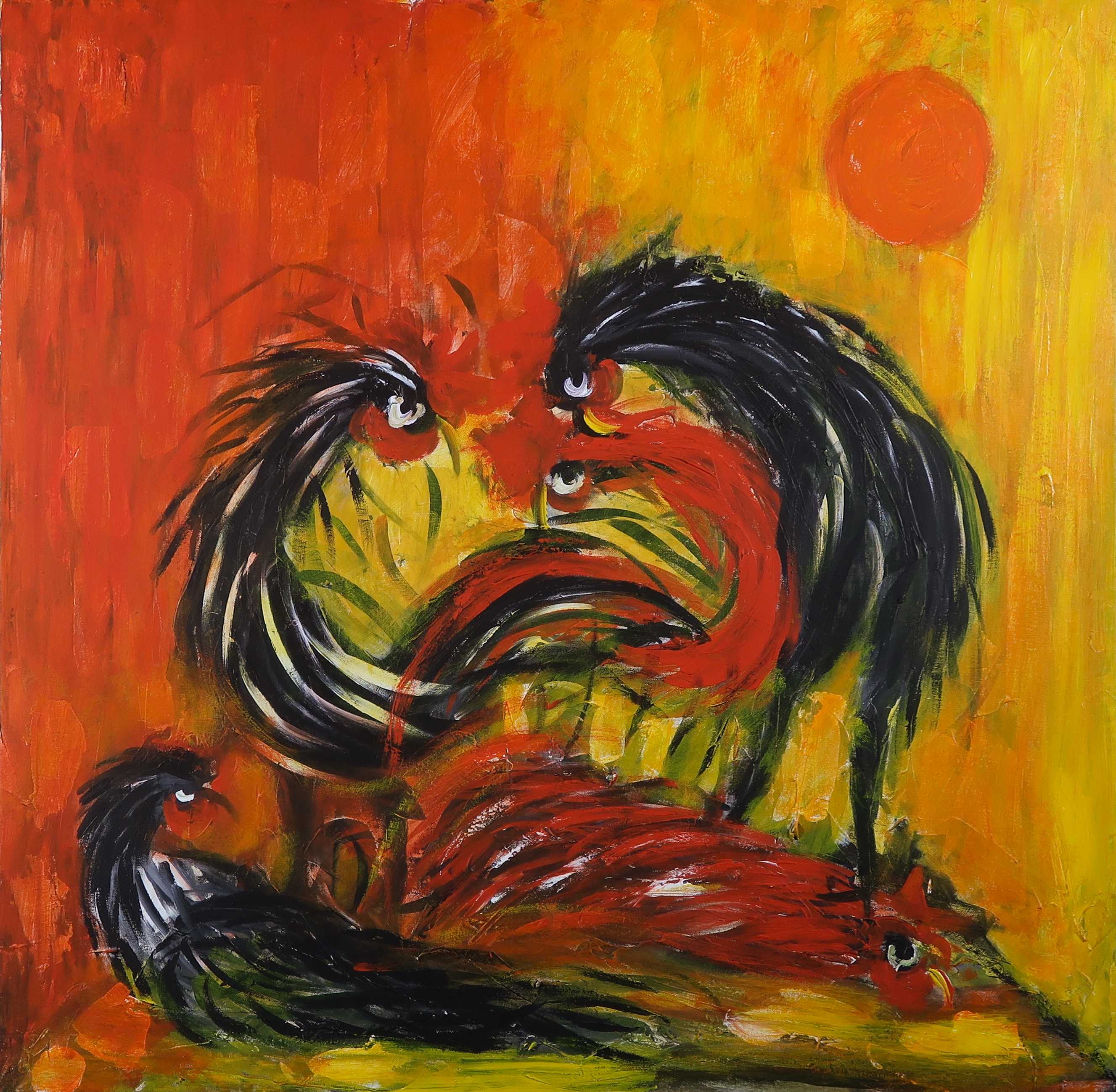 Jean Girigori - Acryl op doek, Erechio de Macho - Ingelijst kopen? Bied vanaf 80!