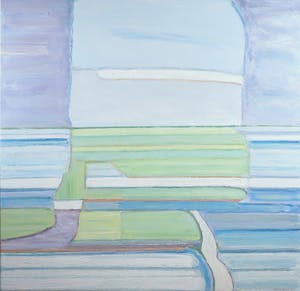 Paul Overhaus - Acryl op doek, Land, water en lucht I - Ingelijst (Groot) kopen? Bied vanaf 1!