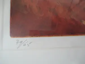 Marcel Schellekens - Mooi ingelijste grote ets "Azalea appels en peren" OPRUIMING kopen? Bied vanaf 85!