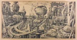 Jakop Slegt - Pen op papier, Zonder titel - Ingelijst kopen? Bied vanaf 40!