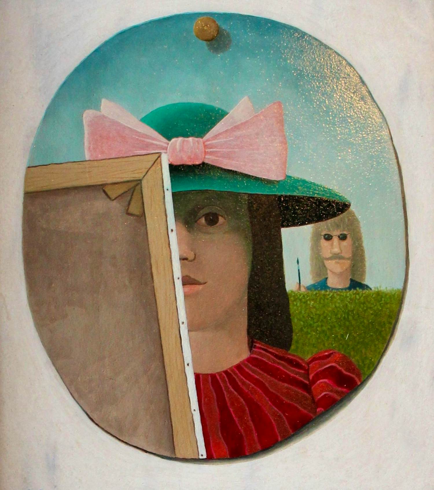 Dolf Zwerver - Olieverf op paneel: verliefde schilder - 1982 kopen? Bied vanaf 1250!