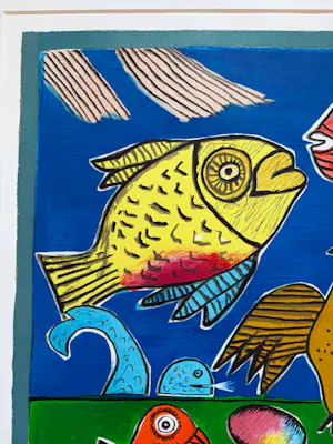 Corneille - Fantasie voorstelling met vissen, vogels en vrouw kopen? Bied vanaf 215!