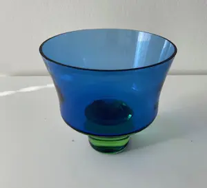 Bo Borgstrom - Prachtige Scandinavische glazen vaas / schaal in blauw en groen / Aseda Sweden. kopen? Bied vanaf 49!