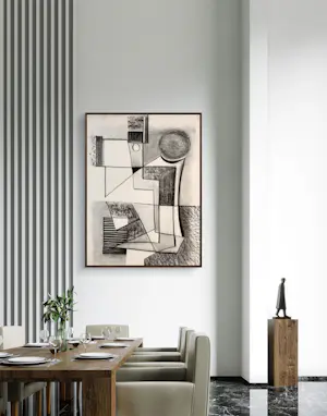 Silvin Bronkart - Sitzender Mann – Große abstrakte Komposition aus dem Jahr 1955 kopen? Bied vanaf 600!