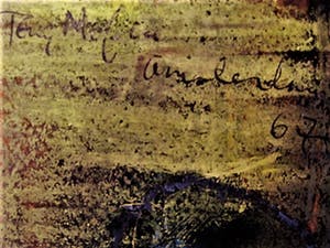 Niet of onleesbaar gesigneerd - Fascinerend 1967 olieverf op karton "Figuren " gesigneerd kopen? Bied vanaf 10!